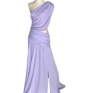 Bronx & Bronco stunning lavender JAFARI dress; w/opt rose-gold belt NWT